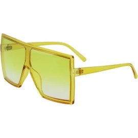 Square Large Sunglasses for Women Oversized Men Flat Top Fashion Trendy Mono Lens Shades - Yellow - CT19CZ4EK4X $22.11