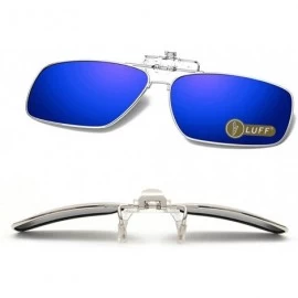 Goggle Polarized Clip-on Sunglasses Mens/Womens Flip-Up Sun Lenses fit Outdoor Sports - Blue - CJ18GC0XNNC $15.95