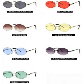 Oval 2020 fashion retro oval sunglasses trend narrow small unisex brand designer punk sunglasses 88212 - Blue - CB190DLGWHN $...