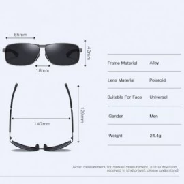 Square Polarizing sunglasses Classic square full frame sunglasses Driving Sunglasses - B - C818Q6ZO2MI $30.42