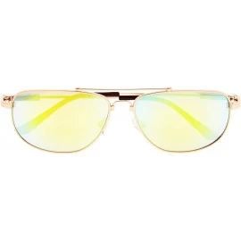Wayfarer Memory Bifocal Sunglasses Flexible SUNSHINE READERS For Men And Women - Gold-mirror - CR18N6KDAYD $16.07