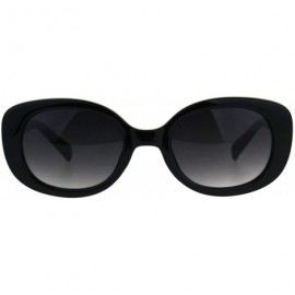 Butterfly Womens Rectangular Mod Designer Plastic Fashion Sunglasses - Shiny Black - CX189U5INL9 $21.16