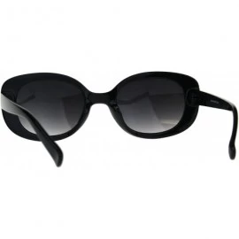 Butterfly Womens Rectangular Mod Designer Plastic Fashion Sunglasses - Shiny Black - CX189U5INL9 $11.67