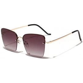 Square 2019 fashion square retro half frame exquisite ladies brand designer sunglasses UV400 - Grey - CH18UL8M4CS $26.47