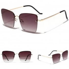 Square 2019 fashion square retro half frame exquisite ladies brand designer sunglasses UV400 - Grey - CH18UL8M4CS $12.89