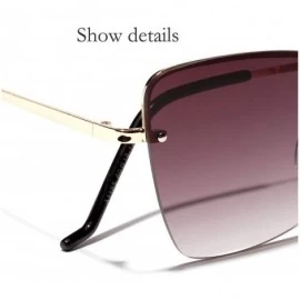 Square 2019 fashion square retro half frame exquisite ladies brand designer sunglasses UV400 - Grey - CH18UL8M4CS $12.89