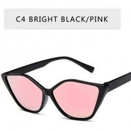 Aviator New Vintage Black Cat Eye Sunglasses Women Fashion Brand Designer Mirror C7 - C4 - CQ18YLXEEYI $12.17