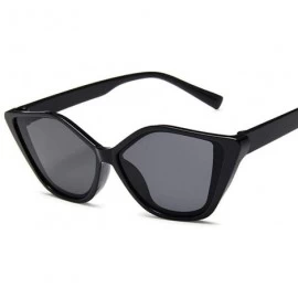 Aviator New Vintage Black Cat Eye Sunglasses Women Fashion Brand Designer Mirror C7 - C4 - CQ18YLXEEYI $12.17