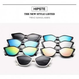 Aviator New Vintage Black Cat Eye Sunglasses Women Fashion Brand Designer Mirror C7 - C4 - CQ18YLXEEYI $12.17