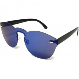 Sport Vintage Retro Top Crossbar Flat Lens - Large Blue Mirror Flat Lens - CH185OMHH46 $17.65