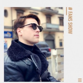 Semi-rimless Classic Horn Rimmed Semi Rimless Polarized Sunglasses for Men Women GQO6 - 2 Glossy Black-sliver - CN187AMSYMH $...