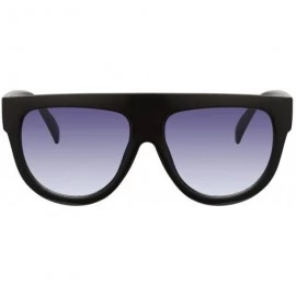Oversized Flat Top Oversized Women Sunglasses Retro Shield Shape Big Frame Rivet Shades UV400 Eyewear - Black - CM199CKC6I0 $...