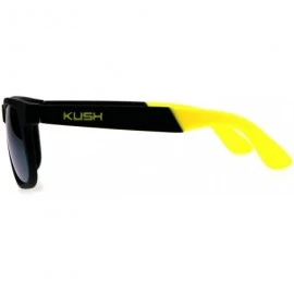 Sport Polarized Kush Mens Rectangular Color Mirror Lens Sport Horn Rim Sunglasses - Black Yellow - CQ18DLG2XQO $17.44