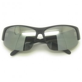 Semi-rimless Over Glasses Sunglasses Polarized Lens for Women Men Semi Rimless Frame Fit Over - Black / Mirror Silver - CF18S...