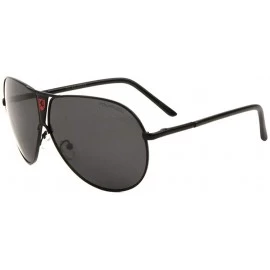 Round Polarized Frontal Nose Shield Round Modern Aviator Sunglasses - Black - CY199D48NWQ $43.19
