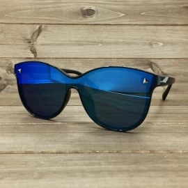 Shield 7123-1 Oversize Wraparound Semi-Rimless Shield Lens Sunglasses - Blue - C018QHZ7HO4 $14.13