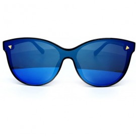 Shield 7123-1 Oversize Wraparound Semi-Rimless Shield Lens Sunglasses - Blue - C018QHZ7HO4 $14.13