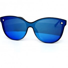 Shield 7123-1 Oversize Wraparound Semi-Rimless Shield Lens Sunglasses - Blue - C018QHZ7HO4 $14.13