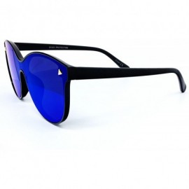 Shield 7123-1 Oversize Wraparound Semi-Rimless Shield Lens Sunglasses - Blue - C018QHZ7HO4 $14.13