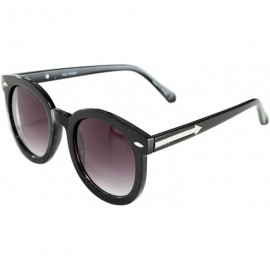 Wrap Simplicity Women Classic Sunglasses with Chic Rounded Frames - Black - C411KLBCYCH $9.04