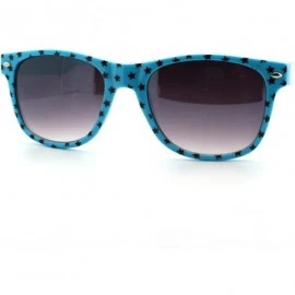 Wayfarer Stars Print Square Sunglasses Spring Hinge Frames - Blue - CA11D6VOI6T $18.59