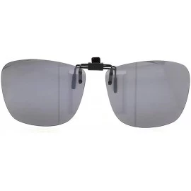 Square Square Clip On Flip Up Sunglasses Polarized Sunglass Lenses Men Women Carry Case - Grey - CK18X82N0WN $11.08