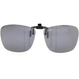 Square Square Clip On Flip Up Sunglasses Polarized Sunglass Lenses Men Women Carry Case - Grey - CK18X82N0WN $18.23