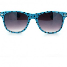 Wayfarer Stars Print Square Sunglasses Spring Hinge Frames - Blue - CA11D6VOI6T $9.91