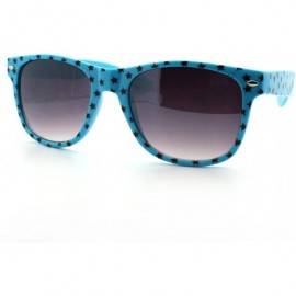 Wayfarer Stars Print Square Sunglasses Spring Hinge Frames - Blue - CA11D6VOI6T $9.91