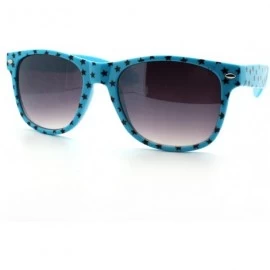 Wayfarer Stars Print Square Sunglasses Spring Hinge Frames - Blue - CA11D6VOI6T $9.91