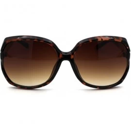 Oversized Womens Butterfly Jewel Hollow Metal Arm Chic Sunglasses - Tortoise Gold Brown - C318W7O636M $9.80