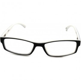 Rectangular Soft Matte Black w/ 2 Tone Reading Glasses Spring Hinge 0.74 Oz - R1 Matte Black Matte White - CO18WYDE447 $17.29