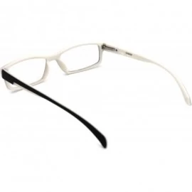 Rectangular Soft Matte Black w/ 2 Tone Reading Glasses Spring Hinge 0.74 Oz - R1 Matte Black Matte White - CO18WYDE447 $17.29