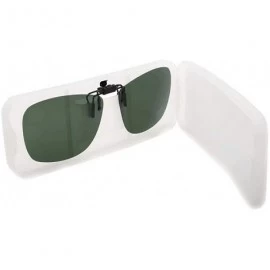 Square Square Clip On Flip Up Sunglasses Polarized Sunglass Lenses Men Women Carry Case - Grey - CK18X82N0WN $11.08