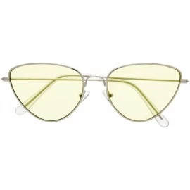 Butterfly Vintage Narrow Cat Eye Tinted Lens Sunglasses for Women Gift Box - 2-silver - C518C6YNOEW $11.50