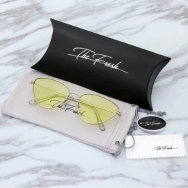 Butterfly Vintage Narrow Cat Eye Tinted Lens Sunglasses for Women Gift Box - 2-silver - C518C6YNOEW $11.50