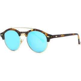 Semi-rimless Polarized Sunglasses Mens Semi-Rimless Retro Unisex Glasses AE0504 - Tortoise&blue - C512NZ6SUZ5 $23.42