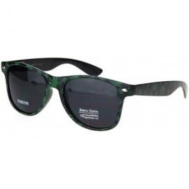 Rectangular Mens Marijuana Pot Leaf Print Hipster Black Horn Rim Sunglasses - Shiny Black - CQ18MD6TQDH $7.45