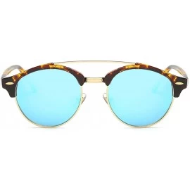 Semi-rimless Polarized Sunglasses Mens Semi-Rimless Retro Unisex Glasses AE0504 - Tortoise&blue - C512NZ6SUZ5 $23.42