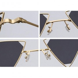 Rimless Vintage Punk Styles Women Triangle Sunglasses Fashion Men Hollow Out Red Lens Sun glasses UV400 - C06 Gold Gray - CR1...