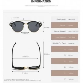 Semi-rimless Polarized Sunglasses Mens Semi-Rimless Retro Unisex Glasses AE0504 - Tortoise&blue - C512NZ6SUZ5 $13.87