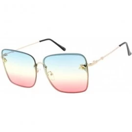Square Square Frameless Bulky Candy Lens 80s Retro Fashion Sunglasses - Multi - CA18UU24N00 $19.89