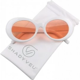 Oval Oversized 90's Retro Pop Colorful Candy Lens Clout Goggles Oval Round Mod Sunglasses - Peach Lens - CB18697N0Z3 $18.94