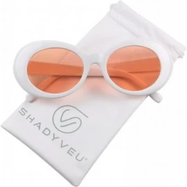 Oval Oversized 90's Retro Pop Colorful Candy Lens Clout Goggles Oval Round Mod Sunglasses - Peach Lens - CB18697N0Z3 $10.89