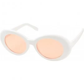 Oval Oversized 90's Retro Pop Colorful Candy Lens Clout Goggles Oval Round Mod Sunglasses - Peach Lens - CB18697N0Z3 $10.89