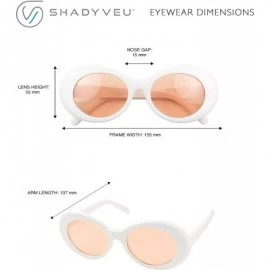 Oval Oversized 90's Retro Pop Colorful Candy Lens Clout Goggles Oval Round Mod Sunglasses - Peach Lens - CB18697N0Z3 $10.89