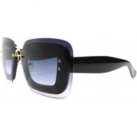 Square Designer Elegant Retro Style Foxy Womens Large Oversized Black Square Sunglasses - CJ180247QLL $9.96