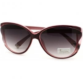 Butterfly Womens Oversized Butterfly Sunglasses Unique Wavy Lens - Burgundy - CK11S0WHM35 $18.74