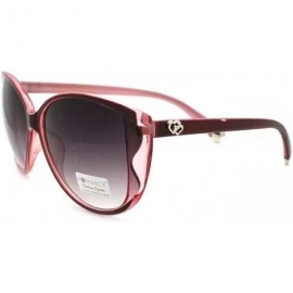 Butterfly Womens Oversized Butterfly Sunglasses Unique Wavy Lens - Burgundy - CK11S0WHM35 $11.15