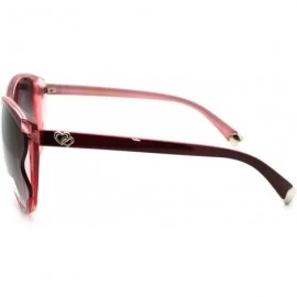 Butterfly Womens Oversized Butterfly Sunglasses Unique Wavy Lens - Burgundy - CK11S0WHM35 $11.15